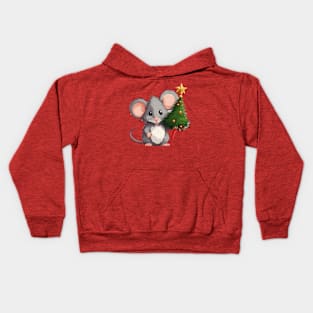 Xmas Tree Mouse Kids Hoodie